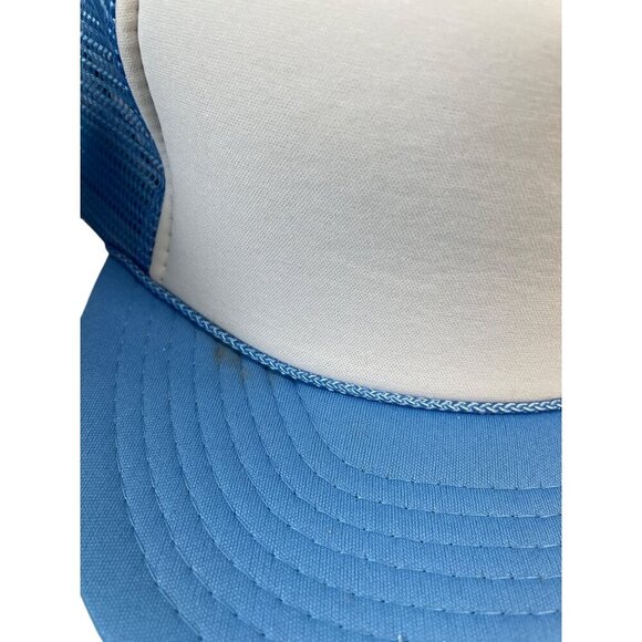 Vintage Nissin Blue & White Trucker Cap Adjustable Mesh Back Lot of 2 - Picture 3 of 5